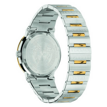 Versace Greca Green Dial Silver Steel Strap Watch for Men - VEVI00420