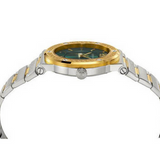 Versace Greca Green Dial Silver Steel Strap Watch for Men - VEVI00420