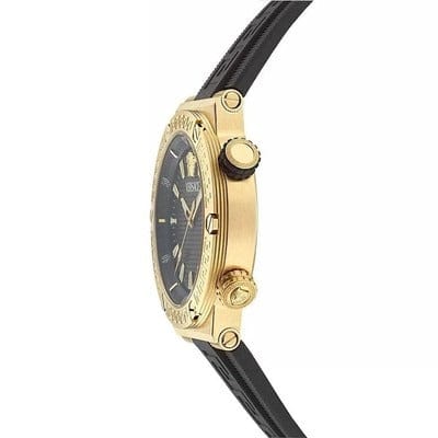 Versace Greca Logo Diver Quartz Black Dial Black Rubber Strap Watch for Men - VE8G00324