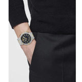 Versace Greca Logo Diver Quartz Black Dial Two Tone Steel Strap Watch for Men - VE8G00424