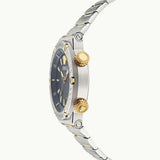 Versace Greca Logo Diver Quartz Black Dial Two Tone Steel Strap Watch for Men - VE8G00424