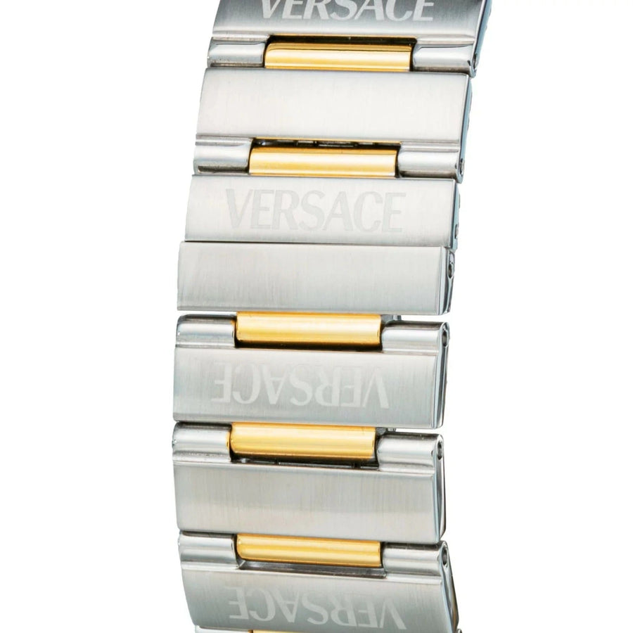 Versace Greca Logo Diver Quartz Green Dial Two Tone Steel Strap Watch for Men - VE8G00524