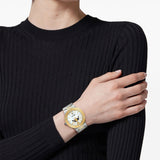 Versace Greca Logo Moonphase Mother of Pearl Dial Two Tone Steel Strap Watch for Women - VE7G00524