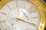 Versace Greca Silver Dial Gold Steel Strap Watch for Men - VEVI00520