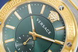 Versace Greca Green Dial Silver Steel Strap Watch for Men - VEVI00420