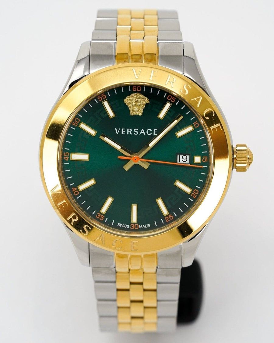 Versace Hellenium Green Dial Two Tone Steel Strap Watch for Men - VEVK00620