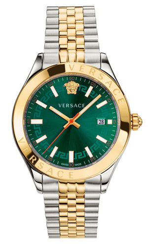 Versace Hellenium Green Dial Two Tone Steel Strap Watch for Men - VEVK00620