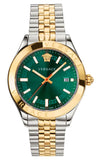 Versace Hellenium Green Dial Two Tone Steel Strap Watch for Men - VEVK00620
