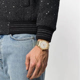 Versace Hellenyium Analog White Dial Gold Steel Strap Watch for Men - VEVK00720