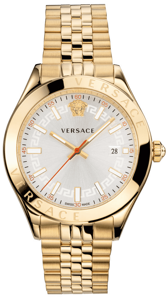 Versace Hellenyium Analog White Dial Gold Steel Strap Watch for Men - VEVK00720