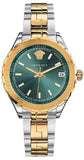 Versace Hellenyium Green Dial Two Tone Steel Strap Watch for Women - V12050015