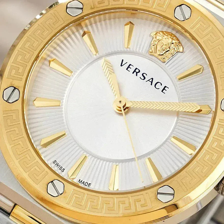 Versace Hellenyium Green Dial Two Tone Steel Strap Watch for Women - VEVH00620