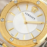 Versace Hellenyium Green Dial Two Tone Steel Strap Watch for Women - VEVH00620
