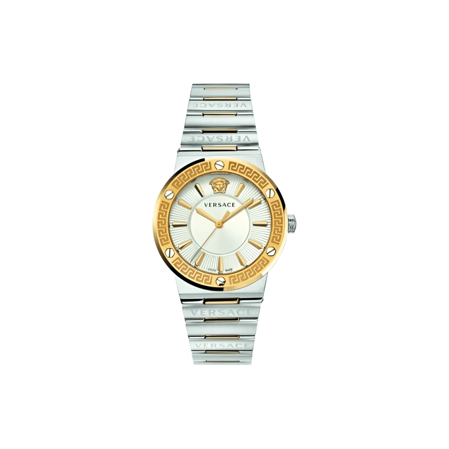 Versace Hellenyium Green Dial Two Tone Steel Strap Watch for Women - VEVH00620
