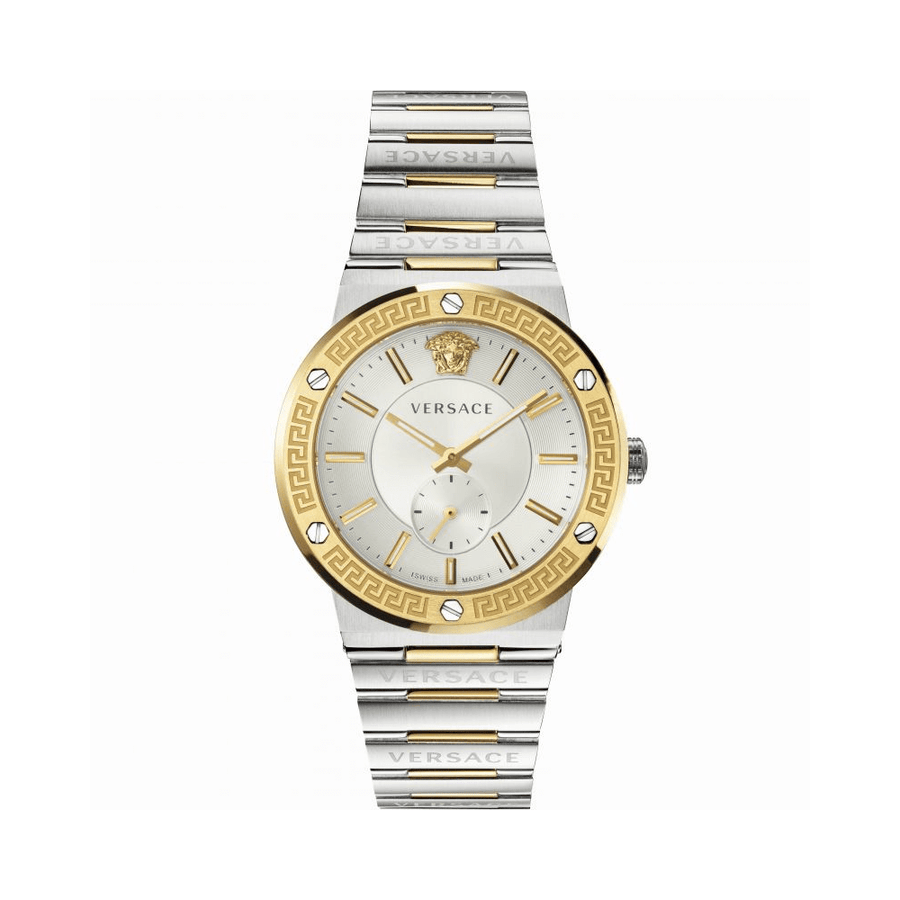 Versace Hellenyium Green Dial Two Tone Steel Strap Watch for Women - VEVH00620