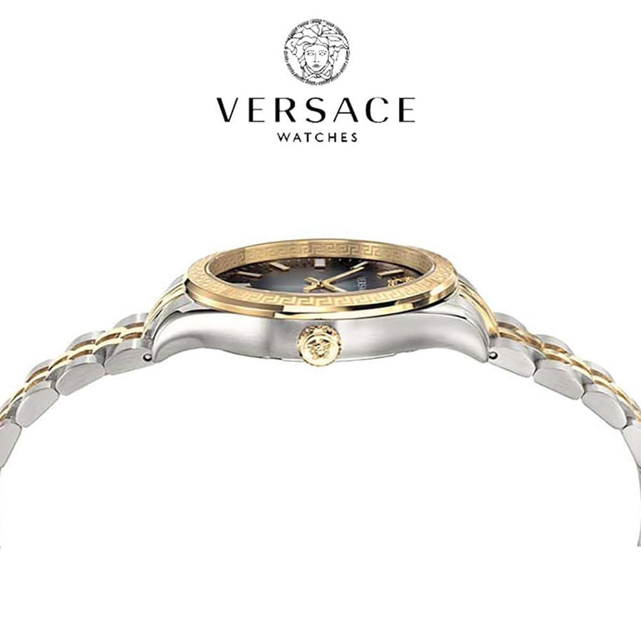 Versace Hellenyium Grey Dial Two Tone Steel Strap Watch for Women - VEHU00520