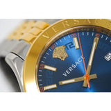 Versace Hellenyium Quartz Blue Dial Two Tone Steel Strap Watch for Men - VEVK00520