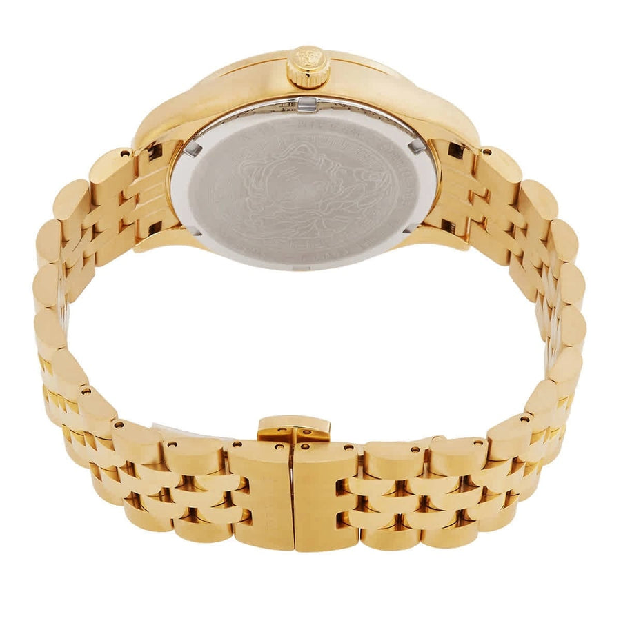 Versace Hellenyium Quartz Black Dial Gold Steel Strap Watch for Women - VE2S00622