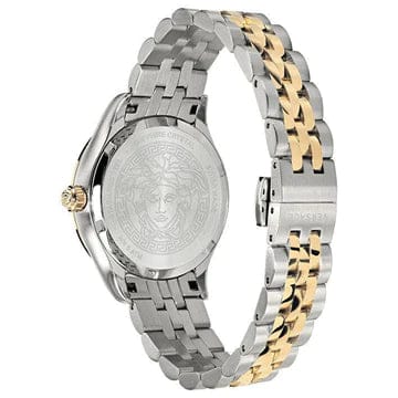 Versace Hellenyium Quartz Blue Dial Two Tone Steel Strap Watch for Men - VEVK00520