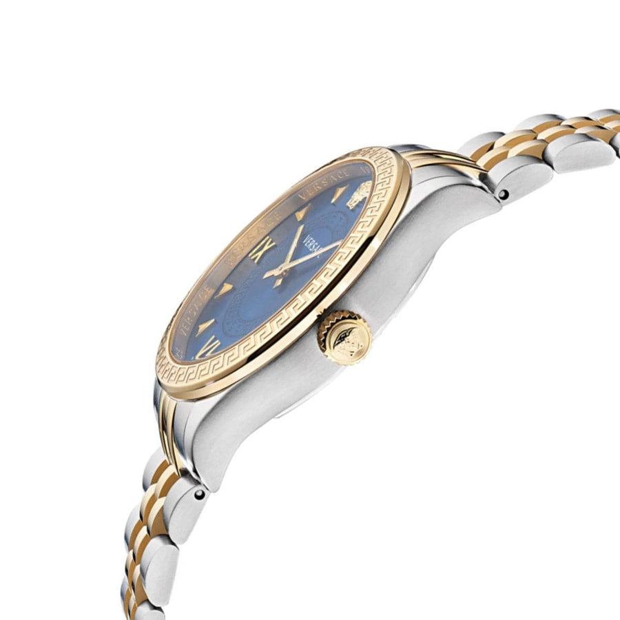Versace Hellenyium Quartz Blue Dial Two Tone Steel Strap Watch for Women - VE2S00522