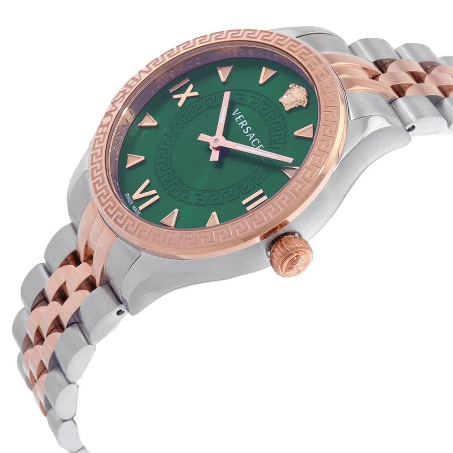 Versace Hellenyium Quartz Green Dial Two Tone Steel Strap Watch for Women - VE2S00422
