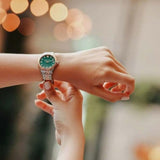 Versace Hellenyium Quartz Green Dial Two Tone Steel Strap Watch for Women - VE2S00422