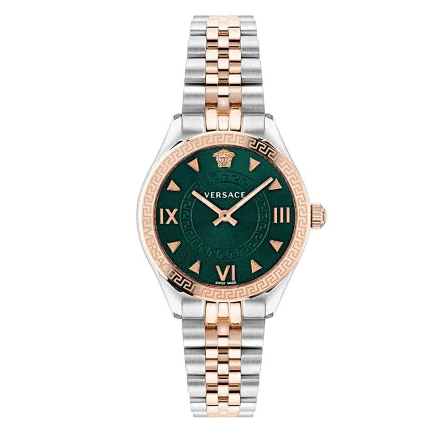 Versace Hellenyium Quartz Green Dial Two Tone Steel Strap Watch for Women - VE2S00422