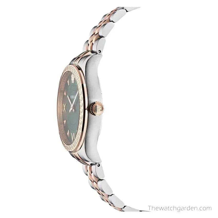 Versace Hellenyium Quartz Green Dial Two Tone Steel Strap Watch for Women - VE2S00422