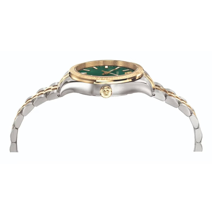 Versace Hellenyium Quartz Green Dial Two Tone Steel Strap Watch for Women - VEHU00420