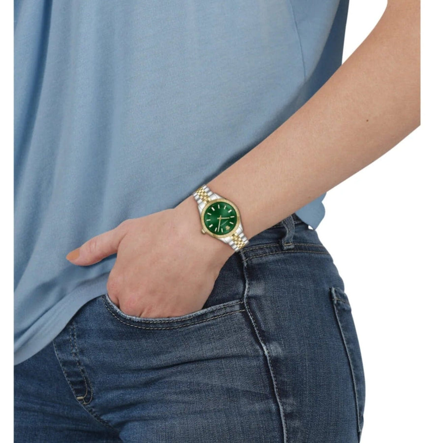 Versace Hellenyium Quartz Green Dial Two Tone Steel Strap Watch for Women - VEHU00420