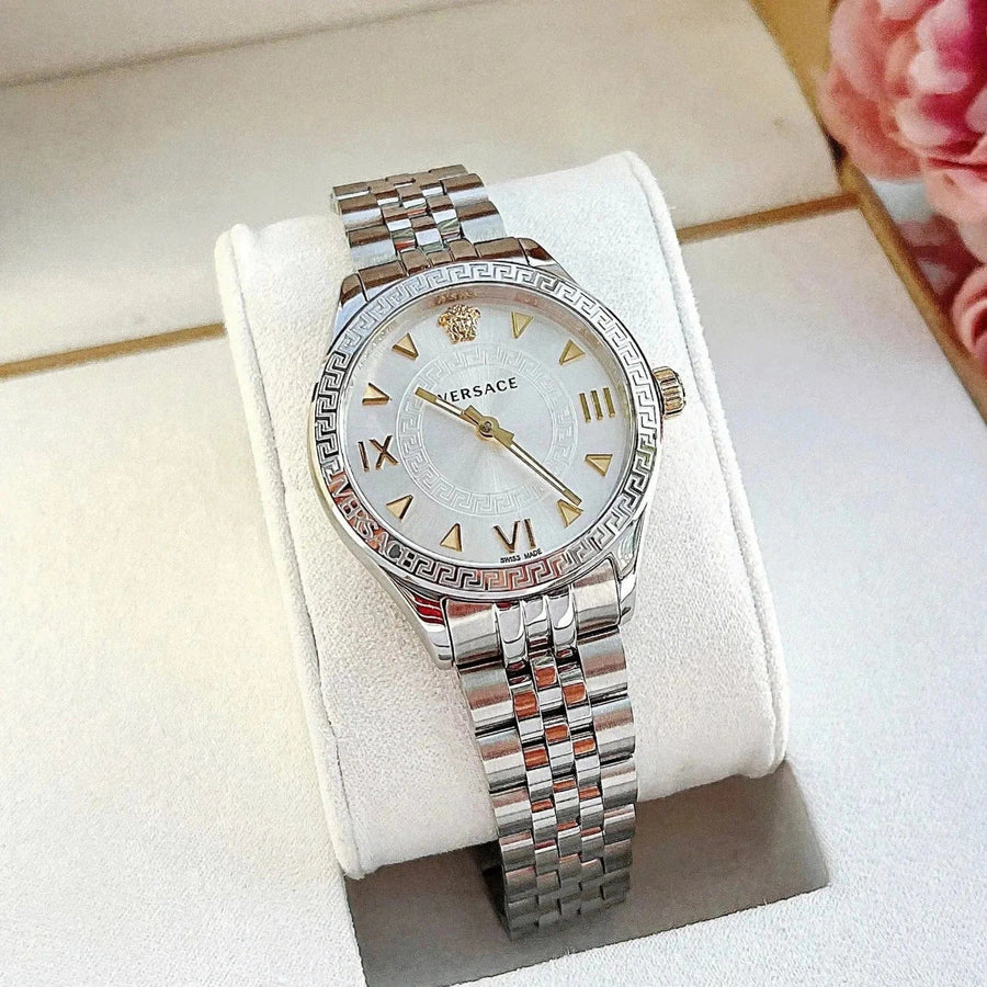 Versace Hellenyium Quartz Silver Dial Silver Steel Strap Watch for Women - VE2S00322