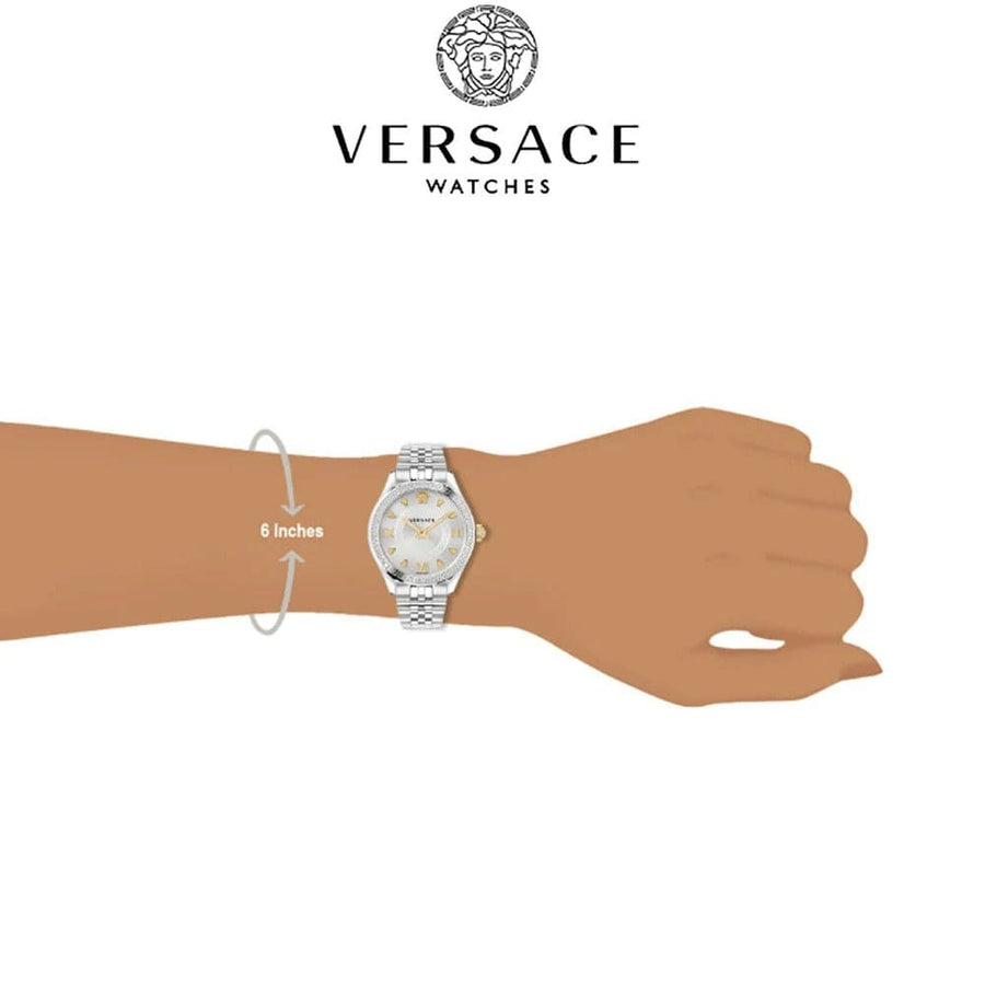 Versace Hellenyium Quartz Silver Dial Silver Steel Strap Watch for Women - VE2S00322