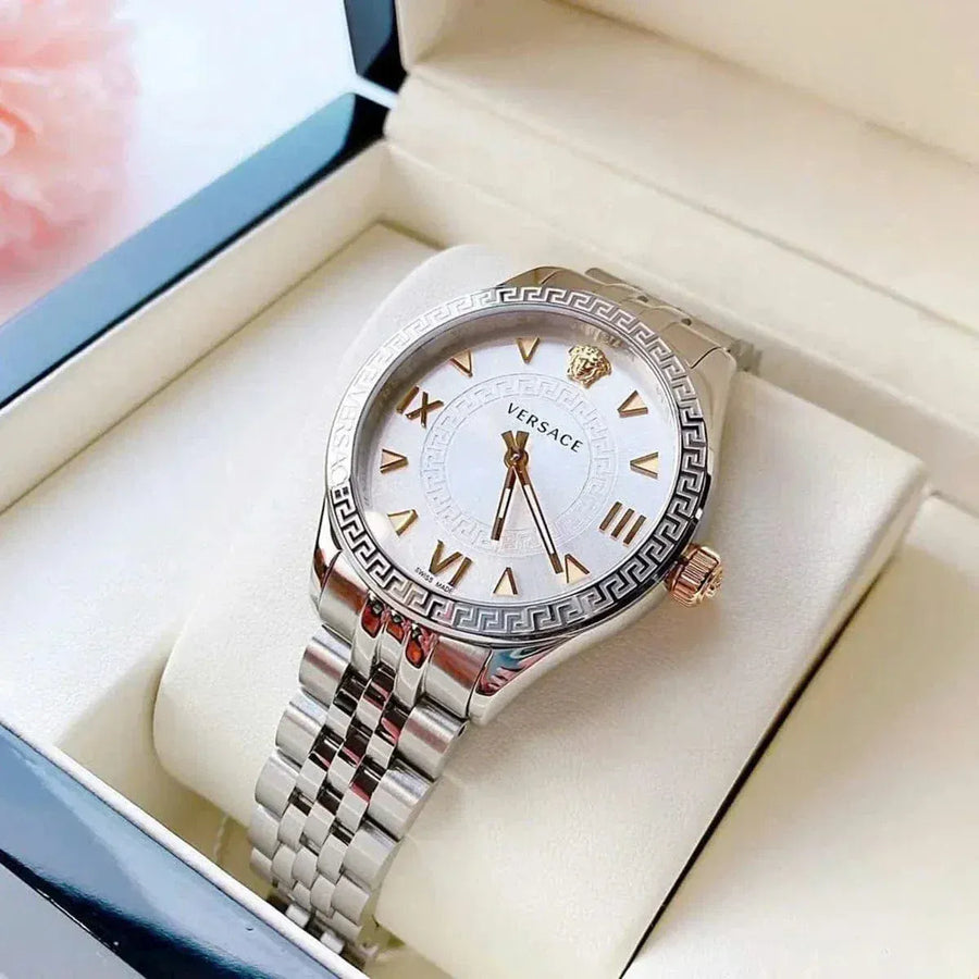 Versace Hellenyium Quartz Silver Dial Silver Steel Strap Watch for Women - VE2S00322