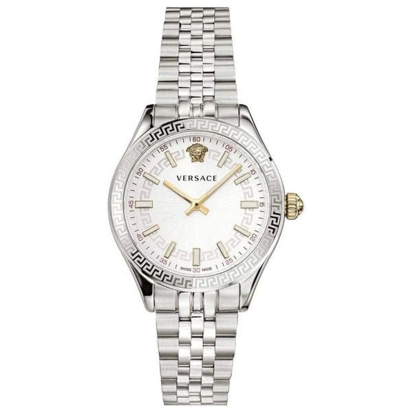Versace Hellenyium Quartz White Dial Silver Steel Strap Watch for Women - VEHU00320