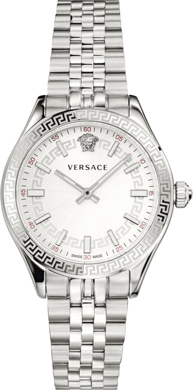Versace Hellenyium Quartz White Dial Silver Steel Strap Watch for Women - VEHU00320