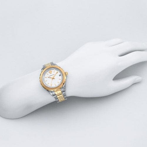 Versace Hellenyium Silver Dial Two Tone Steel Strap Watch for Women - V12030015