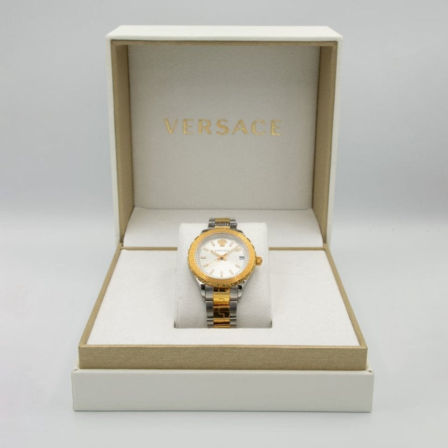 Versace Hellenyium Silver Dial Two Tone Steel Strap Watch for Women - V12030015