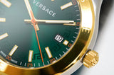 Versace Hellenium Green Dial Two Tone Steel Strap Watch for Men - VEVK00620