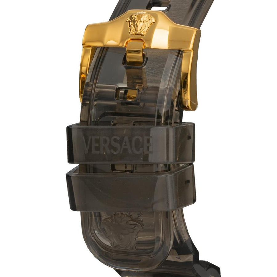 Versace Icon Active Chronograph Black Dial Black Rubber Strap Unisex Watch - VE8P00224