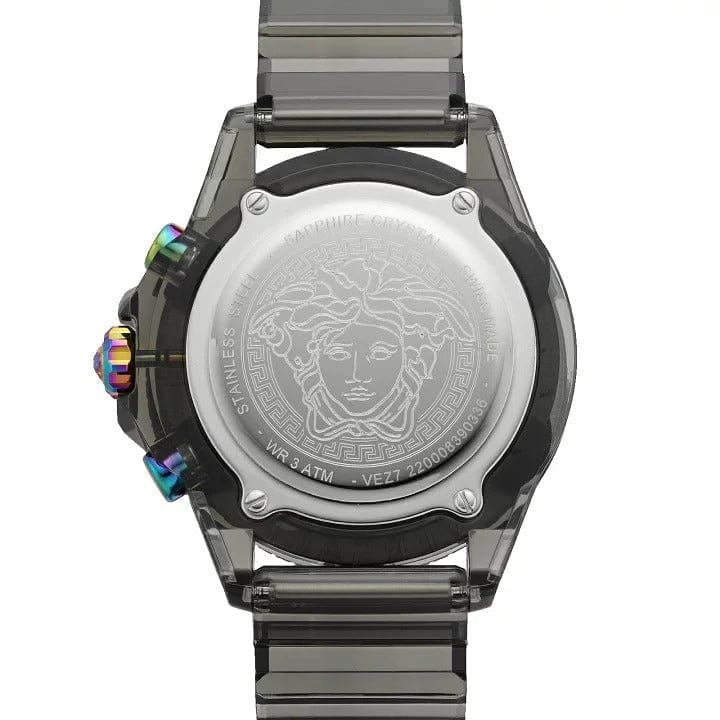 Versace Icon Active Chronograph Black Dial Grey Silicone Strap Watch for Men - VEZ701022