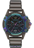 Versace Icon Active Chronograph Black Dial Grey Silicone Strap Watch for Men - VEZ701022
