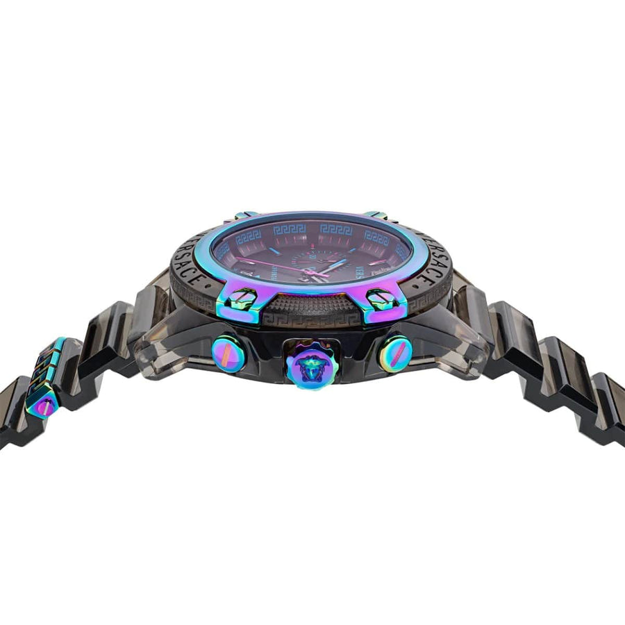 Versace Icon Active Chronograph Black Dial Grey Silicone Strap Watch for Men - VEZ701022
