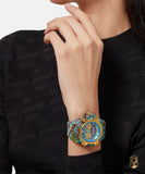 Versace Icon Active Chronograph Blue Dial Green Rubber Strap Watch For Men - VEZ701322