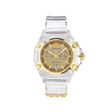 Versace Icon Active Chronograph Gold Dial White Silicone Strap Watch for Men - VEZ700121