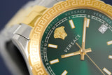 Versace Hellenyium Green Dial Two Tone Steel Strap Watch for Women - V12050015