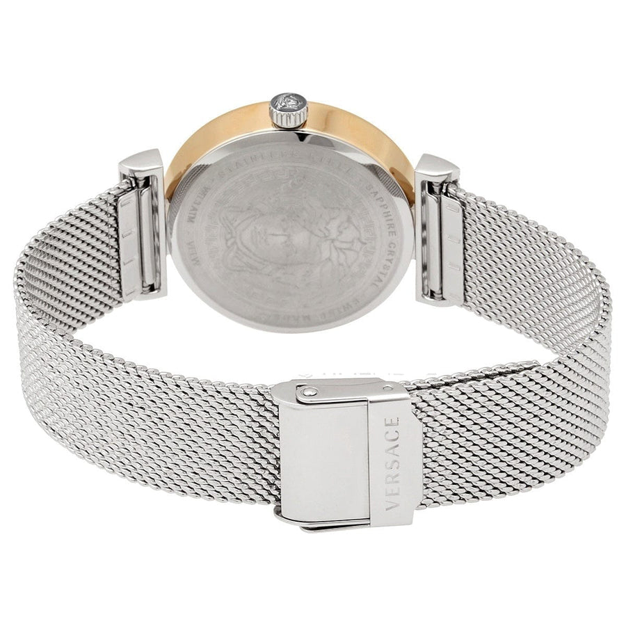 Versace Meander Blue Dial Silver Mesh Bracelet Watch for Women - VELW00520