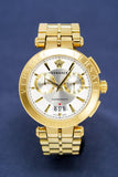 Versace Chronograph White Dial Gold Steel Strap Watch for Men - VBR060017