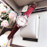 Versace Olympo Crystal Gleam White Dial Purple Leather Strap Watch for Women - VAN010016