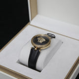 Versace Palazzo Empire Black Dial Black Leather Strap Watch for Women - VCO020017