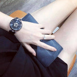 Versace Palazzo Empire Black Dial Black Leather Strap Watch for Women - VCO050017